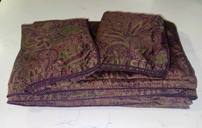 Ralph Lauren BOHEMIAN Púrpura Paisley KING Edredón/Funda Edredón Juego de 3 piezas Leer Foto 1 de 4
