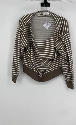 Sudadera Pullover American Eagle Outfitters Mujer Marrón Blanco Rayas Talla XS Foto 1 de 4