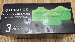 Turapur Hydrogen Water Filter 3 Pack Pitcher Replacement Filters ~ NEW IN BOX - Picture 1 of 2