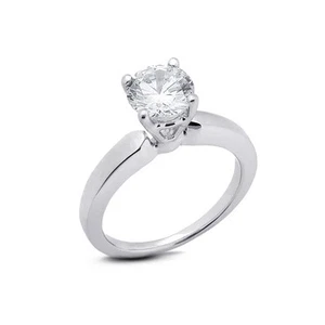2 1/2ct D SI1 Round Natural Diamond 950 Plat. Solitaire Engagement Ring - Imagen 1 de 6