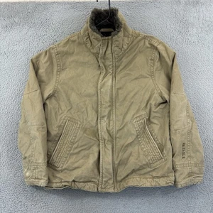 Vintage American Eagle Jacket Men’s Large Canvas Sherpa Lined Zip Outdoor Y2K - Picture 1 of 13