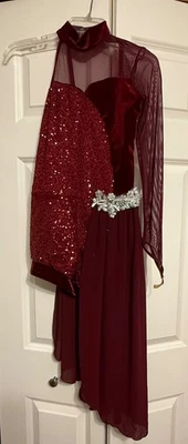 Disfraz de Danza Contemporánea/Lírica Weissman Granate Un Brazo Manga Larga Adulto S Foto 1 de 3