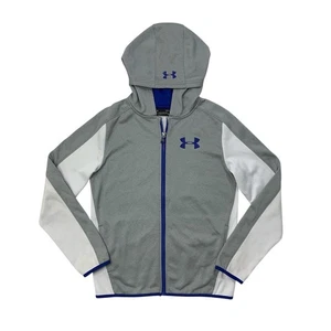 Under Armour Hoodie Boys L Large Fleece Loose Fit Full Zip Heatgear Sweatshirt - Picture 1 of 13