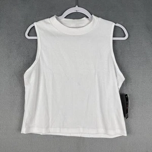 Sumona Women's White Mockneck Sleeveless Ribbed Top Size 2X Casual Old Money NWT - Picture 1 of 8