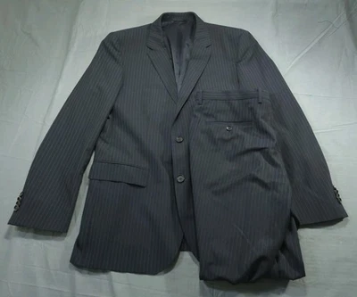 Traje Hugo Boss Para Hombre 44R Azul Rayas Pantalones Completos 36x31 Reda James Sharp Foto 1 de 4