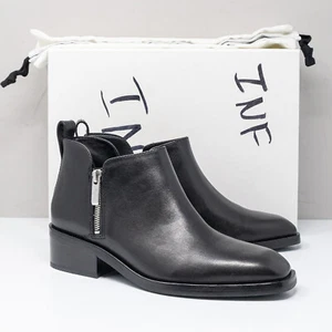 3.1 Phillip Lim Alexa 40mm Black Leather Boots, Size 39.5 EU - Picture 1 of 7