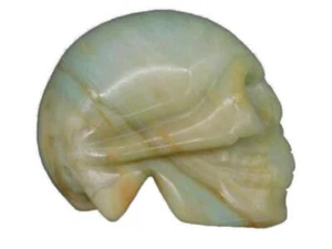 Great Antique Carved Celadon Jade With Russet Small Memento mori Skull Sculpture - Picture 1 of 11
