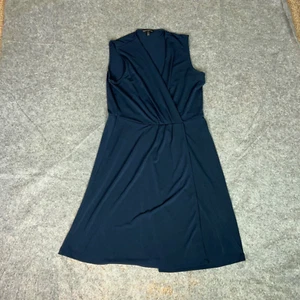 Banana Republic Womens Dress Large Tall Navy Wrap Flowy Midi Business Formal - Picture 1 of 9