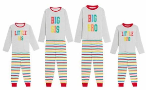 Boys Girls Kids Matching Family Pyjamas Big Bro Little Sis Brother Sister Pjs - Picture 1 of 49