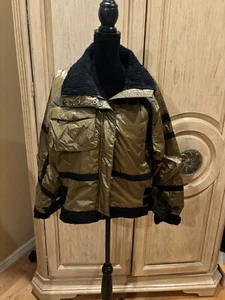 Free People movement brown and black Faux Sherpa trim jacket S NWT - Picture 1 of 4