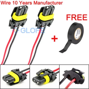 Wiring Pigtail Female P 9006 HB4 2X Harness Head Light Low Beam Socket Lamp Bulb - Picture 1 of 11