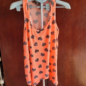 Heart Tank Top Shirt Melon Black Womens XL - Picture 1 of 5