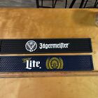 Jägermeister & Miller Lite Bar Rail Spill Mat  20.5"x3.5" Black White
