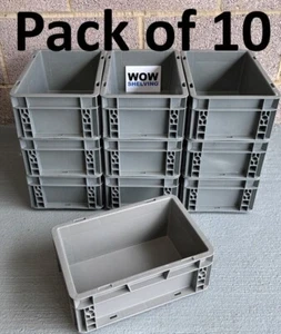 Job lot 10 x euro boxes plastic storage bins boxes garage workshop craft hobby - Picture 1 of 12