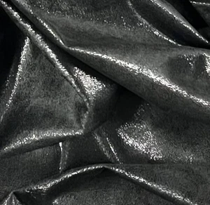 Black Hologram Shiny Velvet Fabric 54” Width Sold By The Yard - Picture 1 of 3