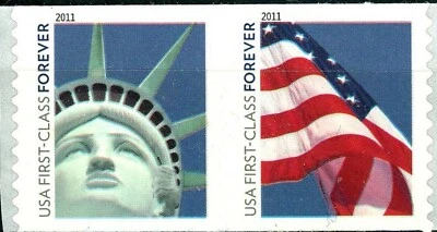 Lady Liberty & Flag Coil Pair COLOR SHIFT MNH Scott's 4488 to 4489 - Image 1 of 2