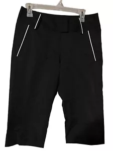 Adidas Golf Climalite Capris Women’s 4 Black Flat Front Stretch ProDry Plus NEW - Picture 1 of 24