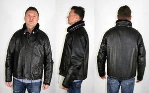 Saint Laurent schwarze Lammfell Lederjacke mongolisches Lammfellfutter Gr. 56 - Bild 1 von 7