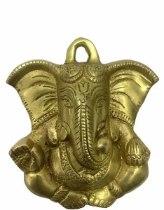 Ganesh Wall Hanging SOLID BRASS Elephant Lord Ganesha Statue Hindu God Gift - Picture 1 of 5