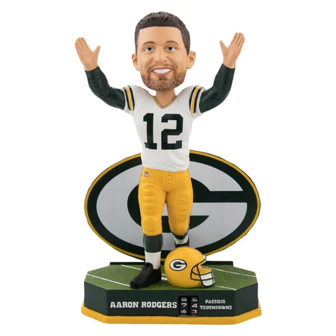 Aaron Rodgers Green Bay Packers Passing Touchdown Tracker Bobblehead NFL Cover