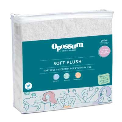 Мягкая плюшевая водонепроницаемая защита для матраса Opossum от Protect-A-Bed с бонусом Pi... - Изображение 1 из 4