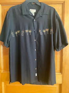 Camisa tropical delantera Havana Jack's Cafe para hombre manga corta grande con botones - Imagen 1 de 4