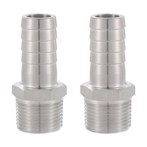 Confezione 2 Barrette Tubo 3/4" Acciaio Inox 304 x 3/4" NPT Maschio - Foto 1 di 4