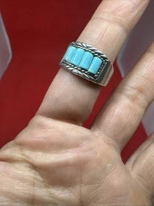 Vintage Carolyn Pollack Sterling Silver Turquoise Ring Sz 9.75 - Picture 1 of 7