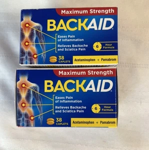 Backaid Max Maximum Strength Caplets - 38 Capsules Lot Of 2 - Picture 1 of 2