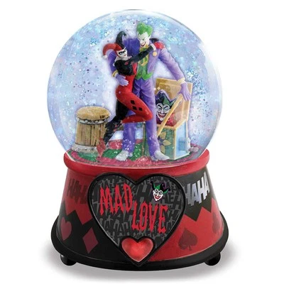 The Joker And Harley Quinn MAD LOVE Musical Glitter Globe by Bradford Exchange