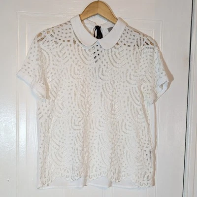 Blusa de encaje marfil Vera Moda. Talla M Foto 1 de 4