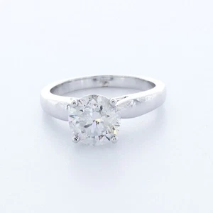 2 1/2ct H SI2 Round Earth Mined Certified Diamond 18k Solitaire Engagement Ring - Picture 1 of 7