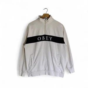 Obey Clothing deal mock neck half zip sweatshirt size medium - Picture 1 of 8