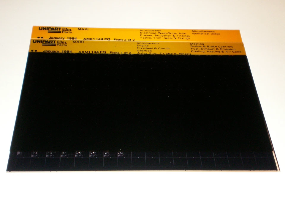 Catalogo Di Ricambi Microfich Per Austin Rover Maxi Stand 01/1984 - Immagine 1 di 1