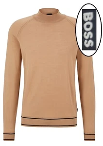 NWT BOSS Hugo Boss Raglan Sleeve Mock Neckline Virgin Wool Blend Sweater - Picture 1 of 14