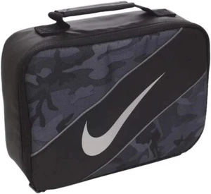 Nike Insulated Lunch Box Youth or Adult BPA Free Tote Bag Black Gray Camo NWT - Picture 1 of 11