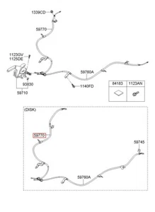 Genuine/OEM 597701R300 CABLE ASSY-PARKING BRAKE,RH for Hyundai New Accent - Picture 1 of 1