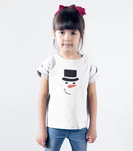 Youth Toddler Snowman Face T Shirt Funny Winter Neighbor Gift Christmas Gifts - Picture 1 of 8