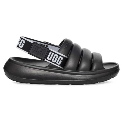UGG Sport Yeah Slides Sandal Baby Girls 7 Black White New Shoes Slide On - Image 1 of 4