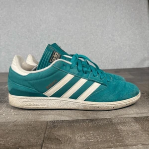Adidas Mens Size 12 Athletic Sneakers Turquoise Blue White Lace Up Comfort Shoes - Picture 1 of 11