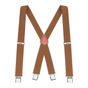 Buyless Fashion Suspenders for Men 48" Elastic Adjustable Straps 1 1/4" X Back - Picture 1 of 98