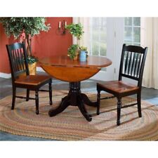 Dropleaf Table Set 4p Oak Black BRIOB6100 A-America British Isles OB Solid Wood