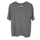 Van Heusen Gray Striped Short Sleeve Shirt men’s size Large