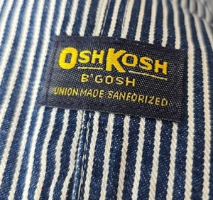 Vintage Osh Kosh B'Gosh sanforisierte Hickory Streifen Latzhose 38x29 USA Vestbak - Bild 1 von 10