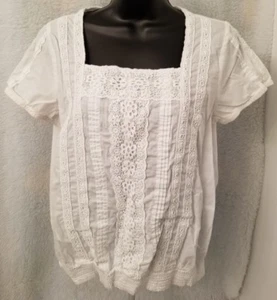 Sonoma Womens Shirt Top Blouse Size M Medium White Floral - Zdjęcie 1 z 4