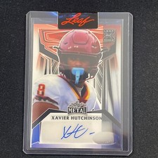 2023 Leaf Metal Draft Xavier Hutchinson XRC Clear RWB 1/1 Signed Proof