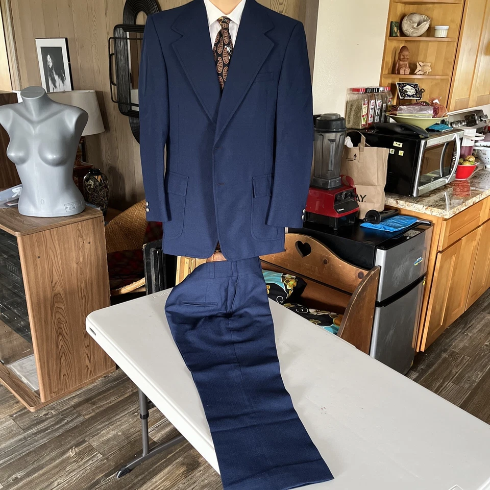 Traje de dos piezas azul Unionmade Liberty House PBM 1968-1976 NUEVO DE STOCK sin usar 40” 34x26 Foto 1 de 4