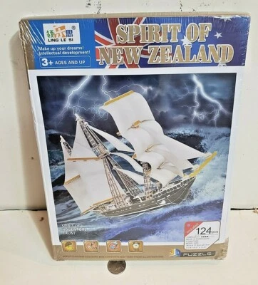 Ling Le Si 3D puzzle Spirit of New Zealand ship 3D574 MISP 3 masted Barqu - Image 1 of 4