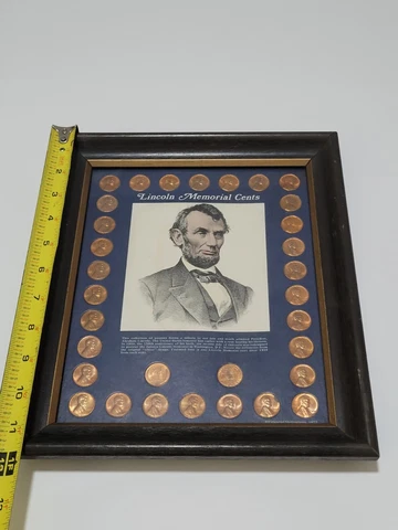 Lincoln Memorial Cents 1959-1972S Framed 32 Penny Coins 1973 Financial Cover