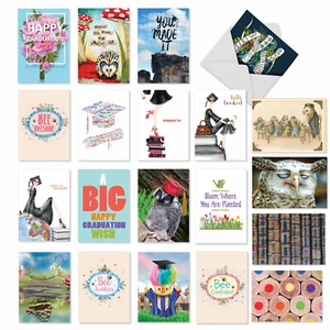 Graduation Cards-Diploma Time: Funny Assorted Set Of 20 Cards w/ Envelopes - Picture 1 of 6